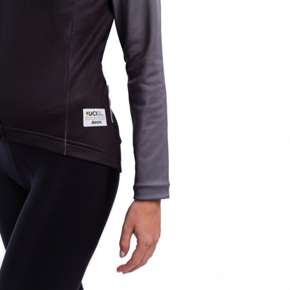Jersey SANTINI Unisex UCI Rainbow Thermofleece Official Black