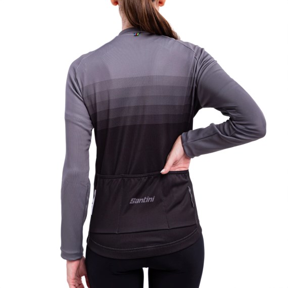 Jersey SANTINI Unisex UCI Rainbow Thermofleece Official Black